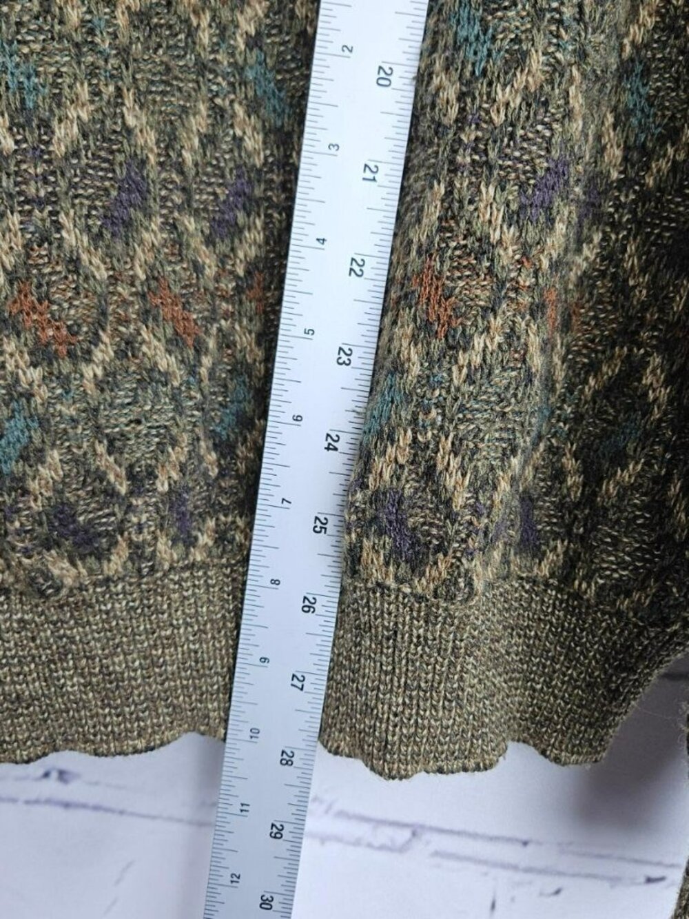 Gianfranco Ruffini Italy Large Multicolor Acrylic Sweater Mens Brown Y2K Style - Picture 10 of 11
